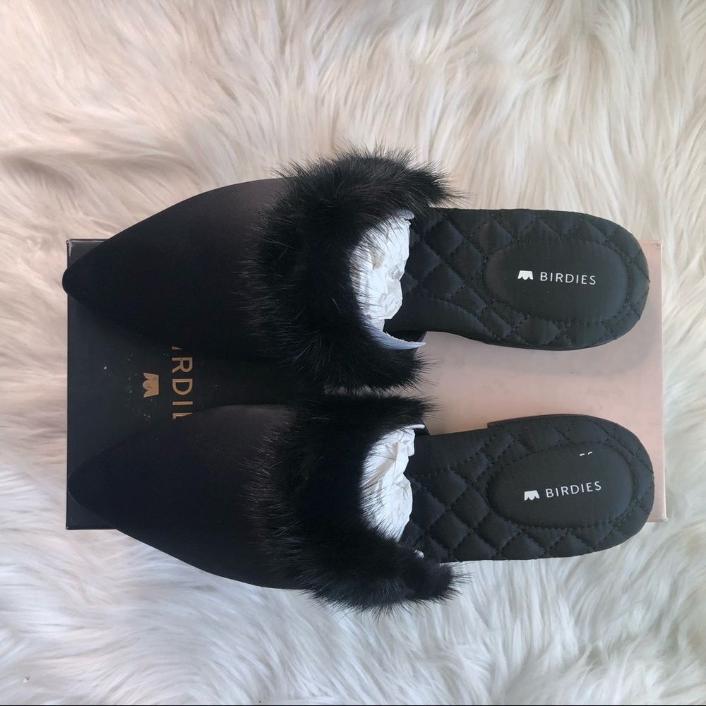 Birdies Vegan Dove Slides Onyx Shoes Size 7 Comfort Black Party Slip Ons NEW - Picture 8 of 8